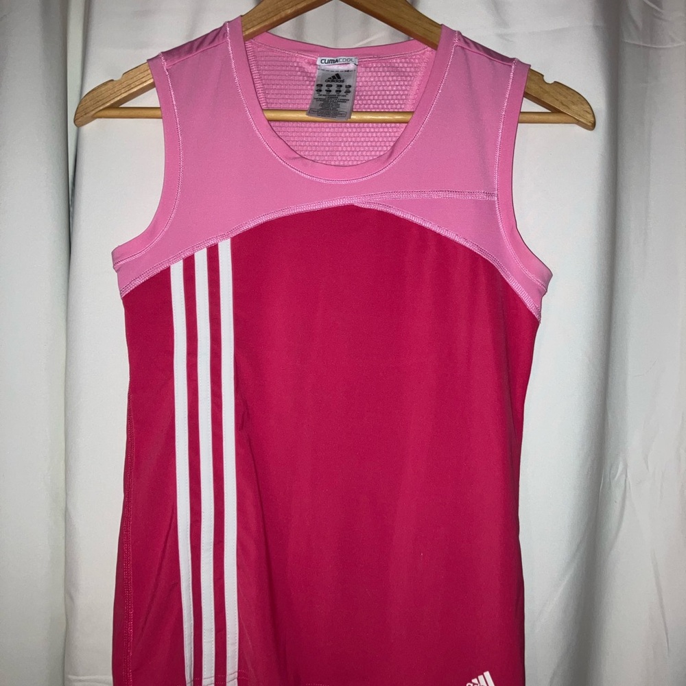 Adidas Pink and White Climacool Tank